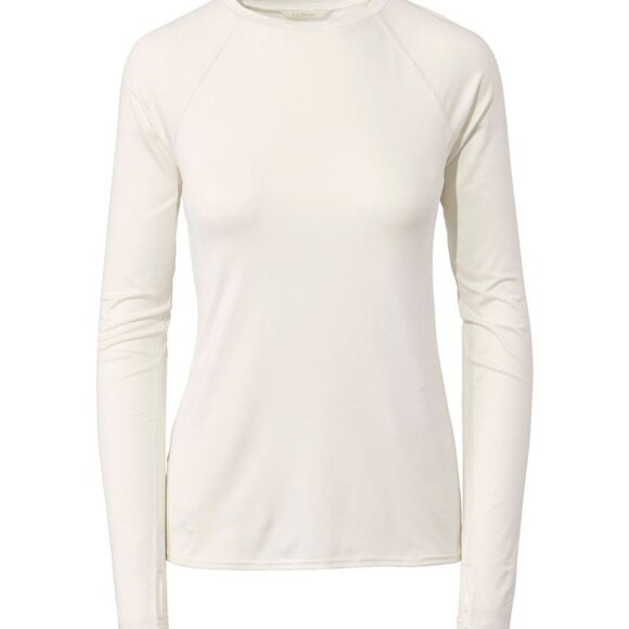 L.L. Bean Tops - L.L. Bean Simple Soft Base Layer Crew Tee Sea Salt / Cream Size Medium